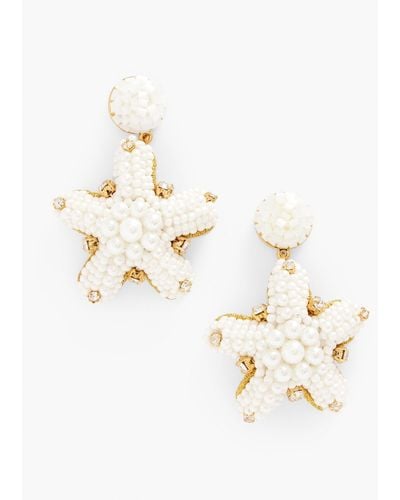 Talbots Beaded Starfish Earrings - Natural