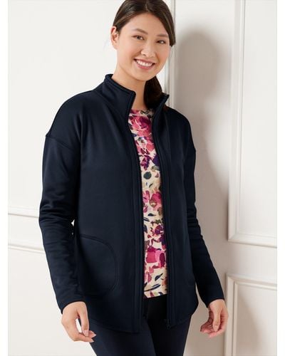 Talbots Tech Fleece Mockneck Jacket - Blue