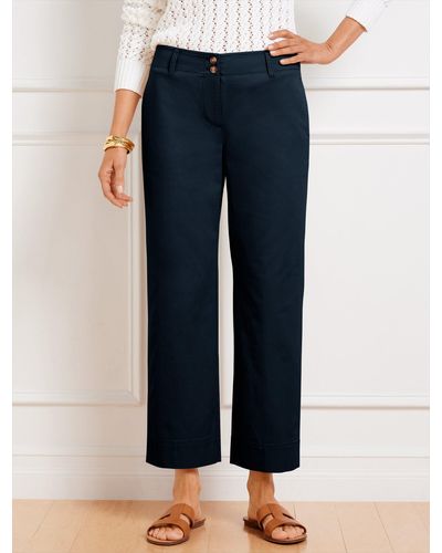 Talbots New England Crop Chinos Trousers - Blue