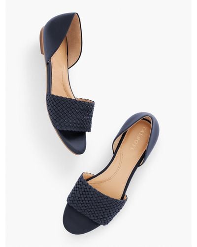 Talbots Leona Woven Leather Sandals - Blue