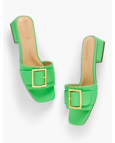 Talbots Viv Soft Nappa Slide Sandals - Green