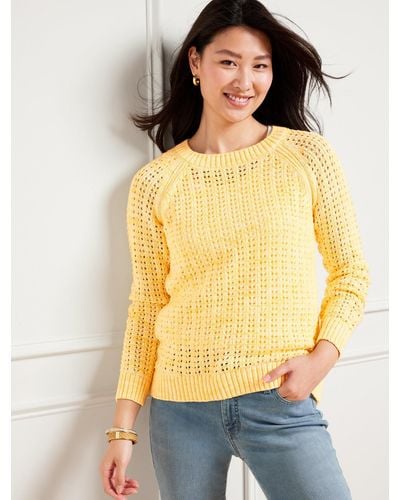 Talbots Open Stitch Sweater - Yellow