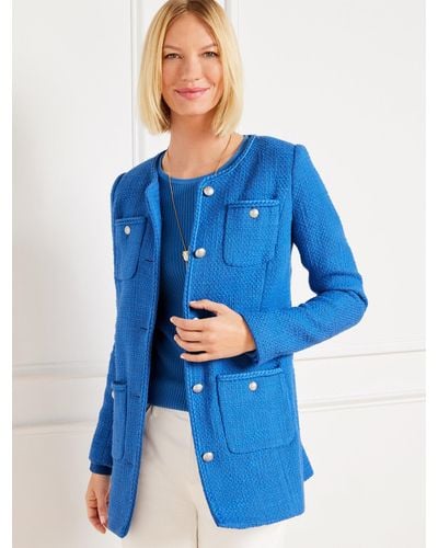 Talbots Tweed Topper Coat - Blue