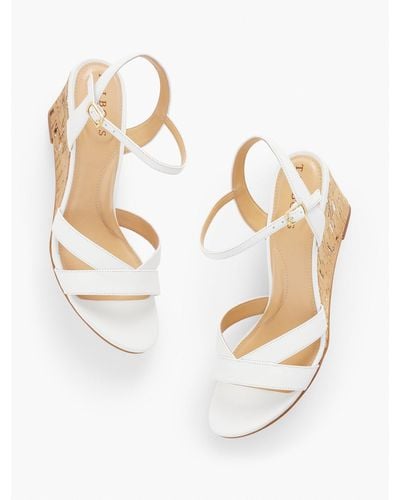 Talbots Royce Soft Nappa Wedge Sandals - White
