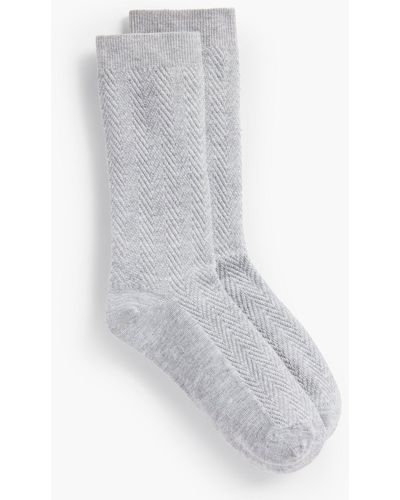 Talbots Chevron Trouser Socks - White