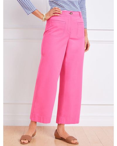 Talbots Wide Crop Trousers - Pink