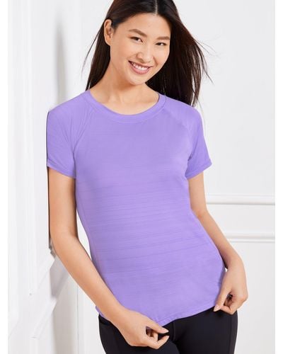 Talbots Cool Slub Short Sleeve Active T-shirt - Purple
