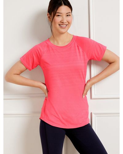 Talbots Cool Slub Short Sleeve Active T-shirt - Pink