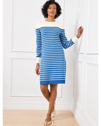 Talbots Puff Sleeve Sweater Dress - Blue