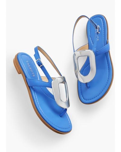 Talbots Keri Ring Soft Nappa Flat Sandals - Blue