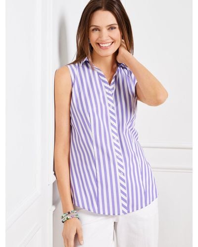 Talbots Sleeveless Non-iron Perfect Shirt - Purple