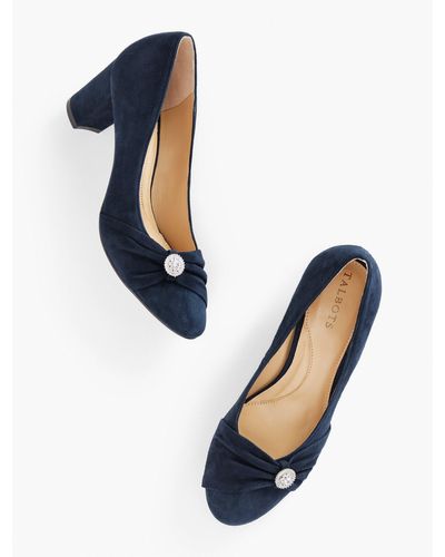Talbots Ellery Block Heel Court Shoes - Blue