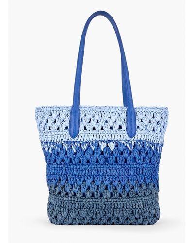 Talbots Ombré Straw Tote - Blue