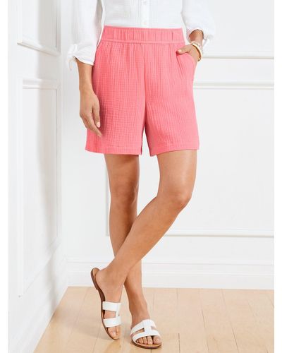Talbots Airy Gauze Pull-on Shorts - Pink