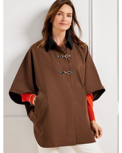 Talbots Woven Water-resistant Cape - Brown