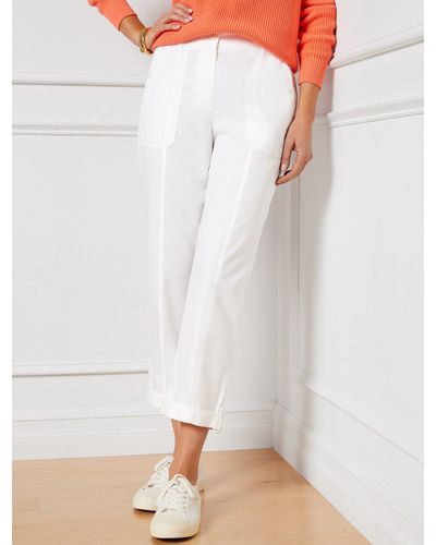 Talbots Relaxed Crop Trousers - White