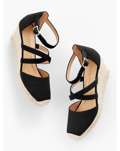 Strappy canvas clearance espadrille wedges