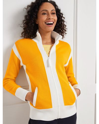Talbots Coolmax® Mockneck Sweater Jacket - Orange
