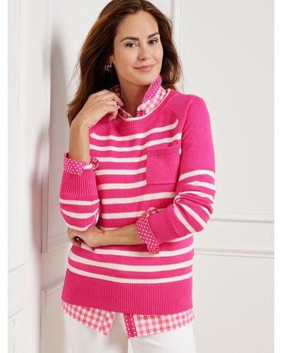 Talbots Patch Pocket Sweater - Pink