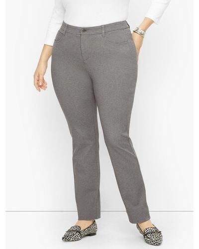 Talbots Plus Size Exclusive Soho 5-pocket Straight Leg Pants - Gray