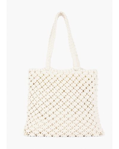 Talbots Knotted Cord Tote - White