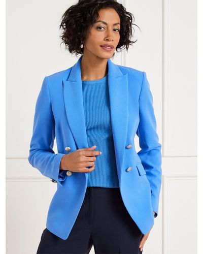 Talbots Tailored Stretch Double Breasted Blazer - Blue
