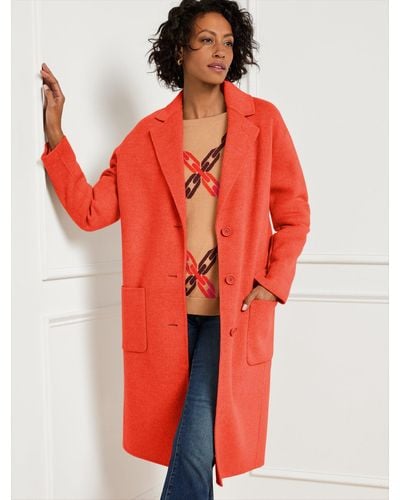Talbots Double Face Wool Blend Duster Cardigans - Red