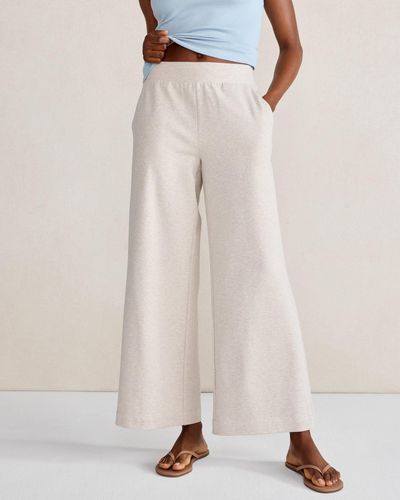Talbots Polished Lounge Wide-leg Trousers - Natural