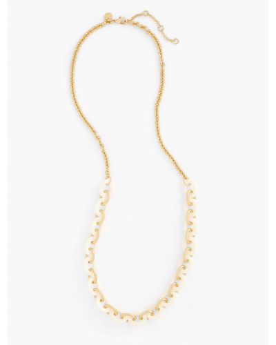 Talbots Two-tone Links Necklace - White