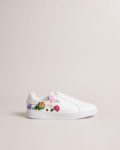 Ted Baker Printed Floral Cupsole Sneakers - White