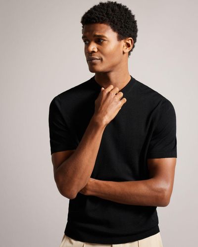 Ted Baker Short Sleeve Knitted T-shirt - Black