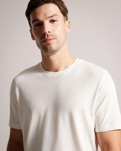 Ted Baker Textured Regular Fit T-shirt - White