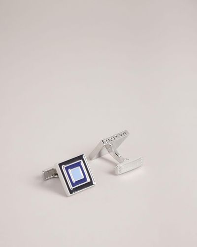 Ted Baker Layered Square Cufflinks - White