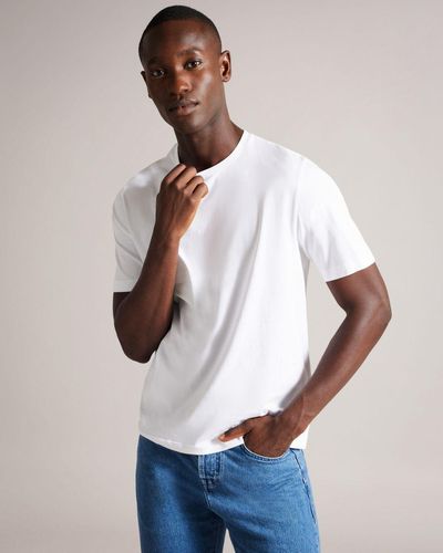 Ted Baker Short Sleeve Regular Fit Plain T-shirt - White