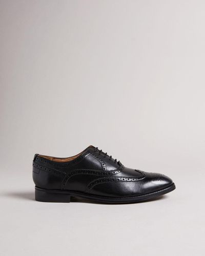 Ted Baker Formal Leather Brogue Shoes - Black