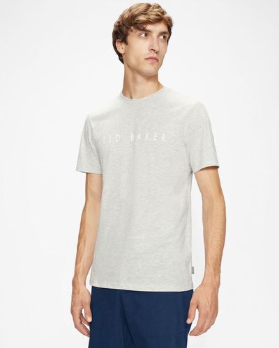 Ted Baker Short Sleeve Branded T-shirt - White