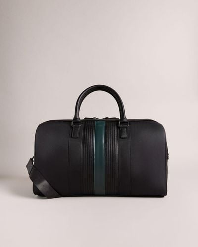 Ted Baker Core Twill Pu Striped Holdall - Black