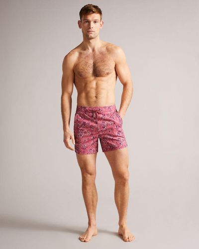 Ted Baker Badehose mit paisleymuster - Pink