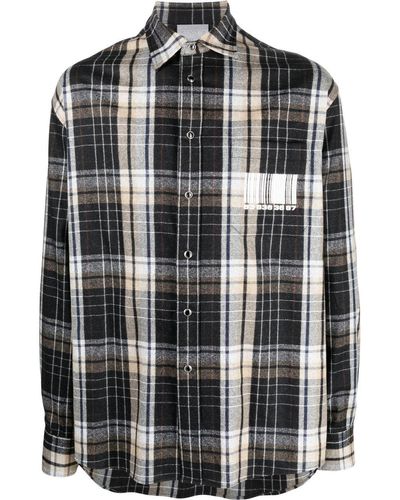VTMNTS Checked Flannel Shirt - Black