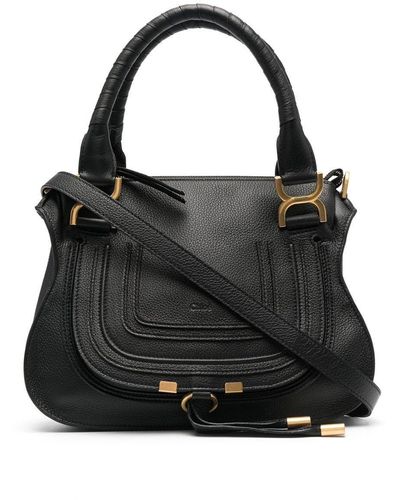 Chloé Marcie Small Leather Tote Bag - Black