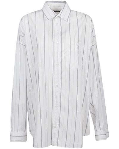 Balenciaga Striped Cotton Shirt - White