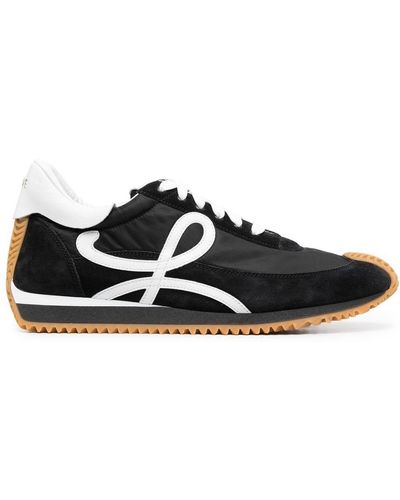 Loewe Flow Runner Monogram Leather And Shell Sneakers - Black