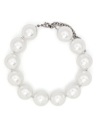 Alessandra Rich Pearl Necklace - White