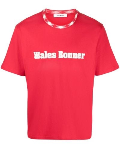 Wales Bonner Original Logo-appliqué T-shirt - Red