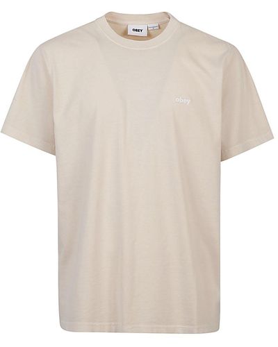 Obey Logo Cotton T-shirt - White