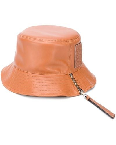 Loewe Hats Leather Brown