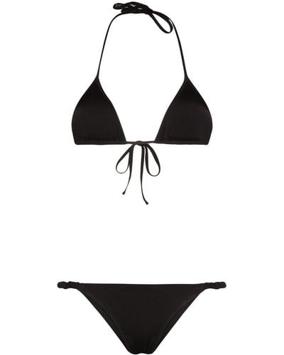 Reina Olga Scrunchie Triangle Bikini - Black