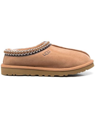UGG Braid Embroidered Slippers - Brown