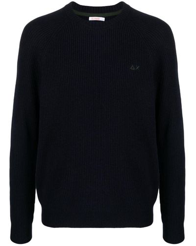 Sun 68 Logoed Sweater - Blue