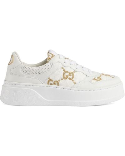 Gucci Sneakers gg in pelle bianca - Bianco